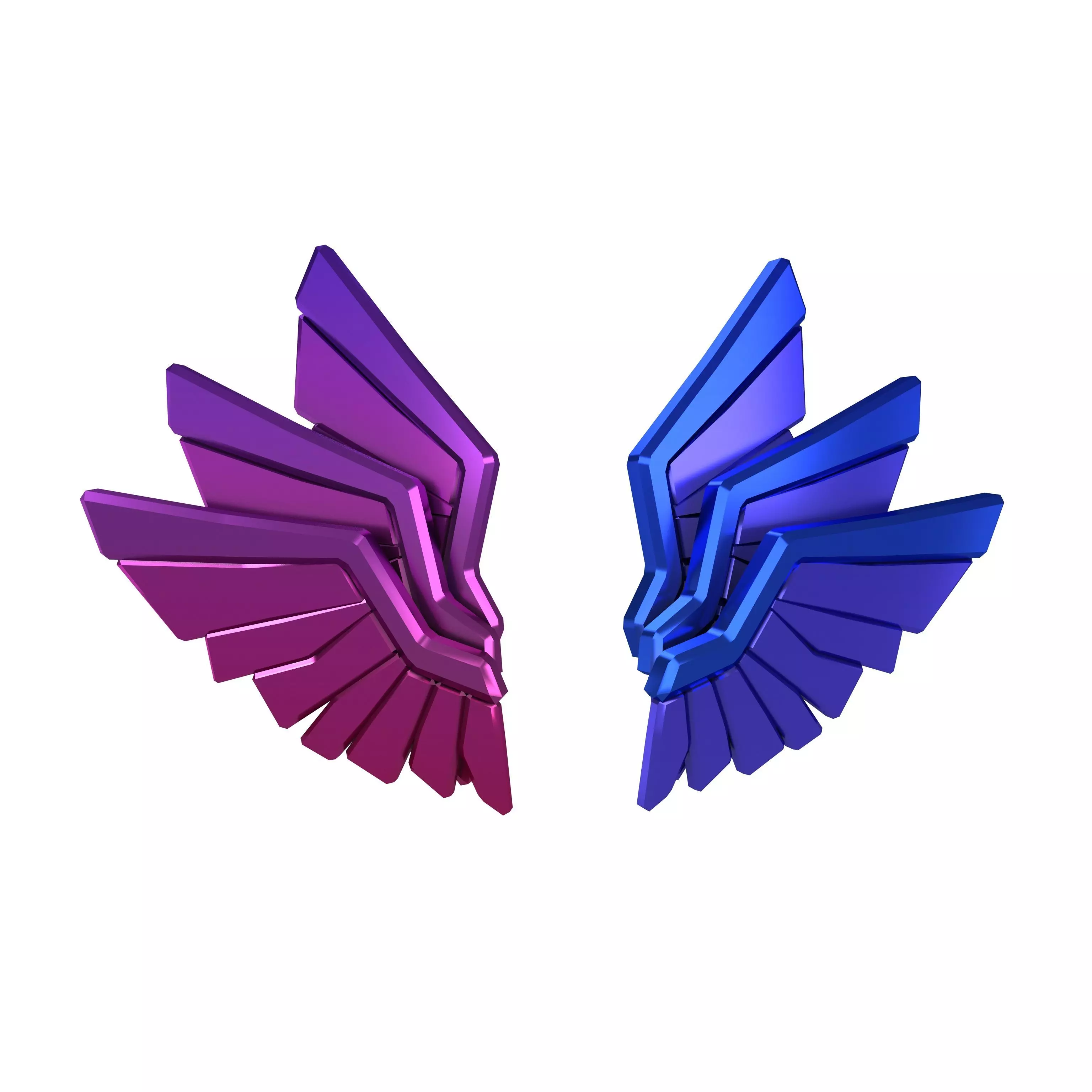 Low Poly Wings v10 007 Low-poly 3D model_0
