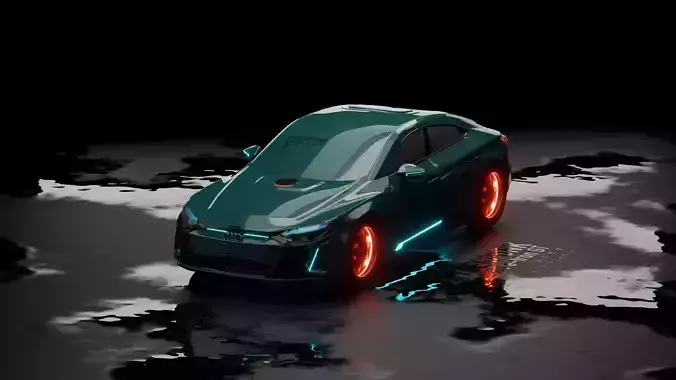 Cyberpunk-style Audi e-tron GT Sedan