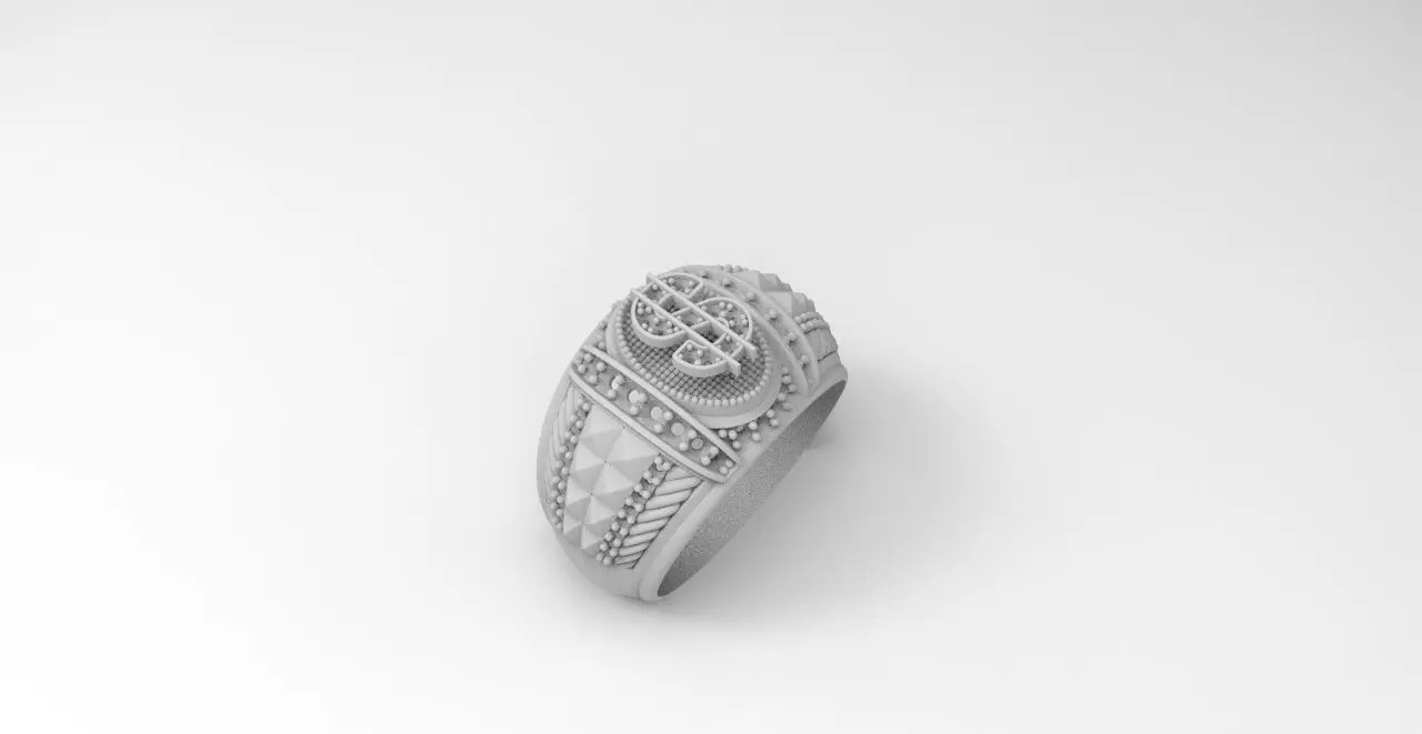 anillo signo pesos  3D print model_0