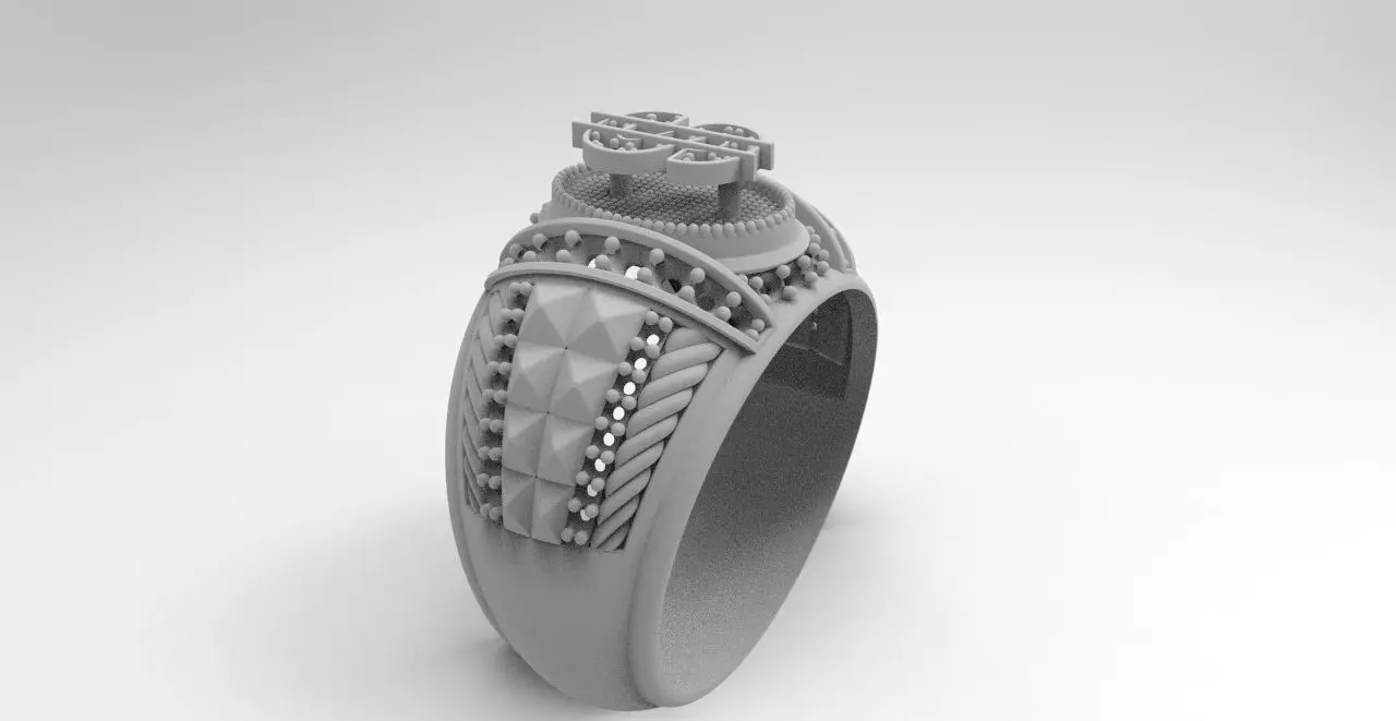 anillo signo pesos  3D print model_4
