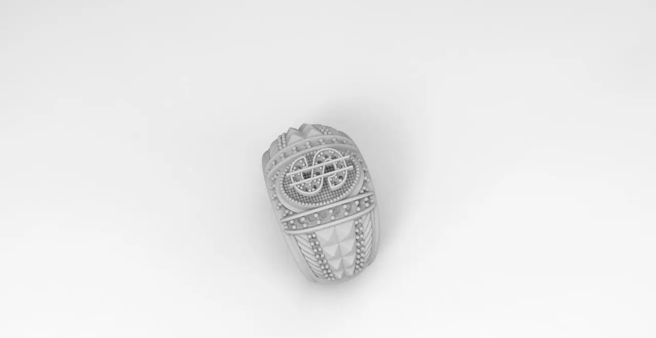 anillo signo pesos  3D print model_2