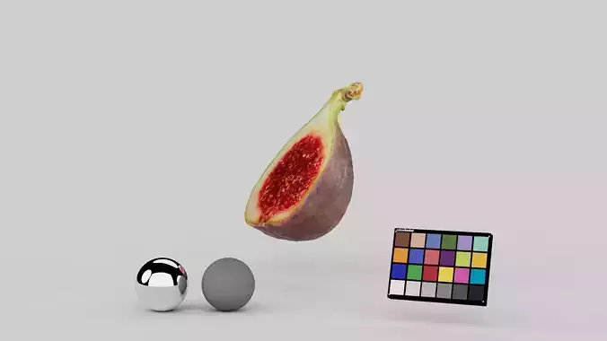 Half Cut Fig Fruit 3D model 5
