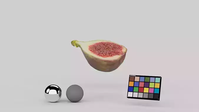 Half Cut Fig Fruit 3D model 3