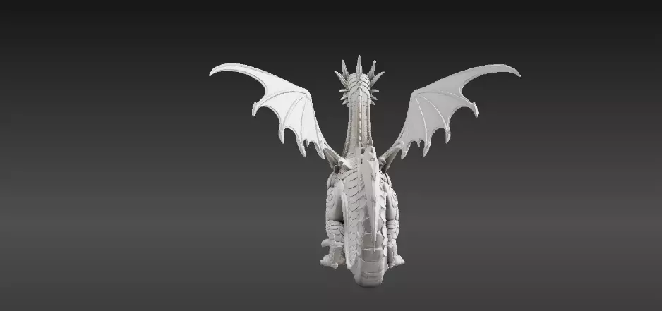 Articulated Dragon Miniature 3D Print Model Fantasy Creature Low-poly 3D model_3