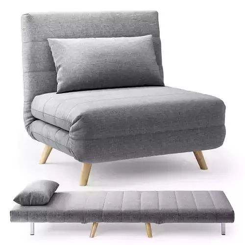 Modern Convertible Sofa Chair with Ottoman
