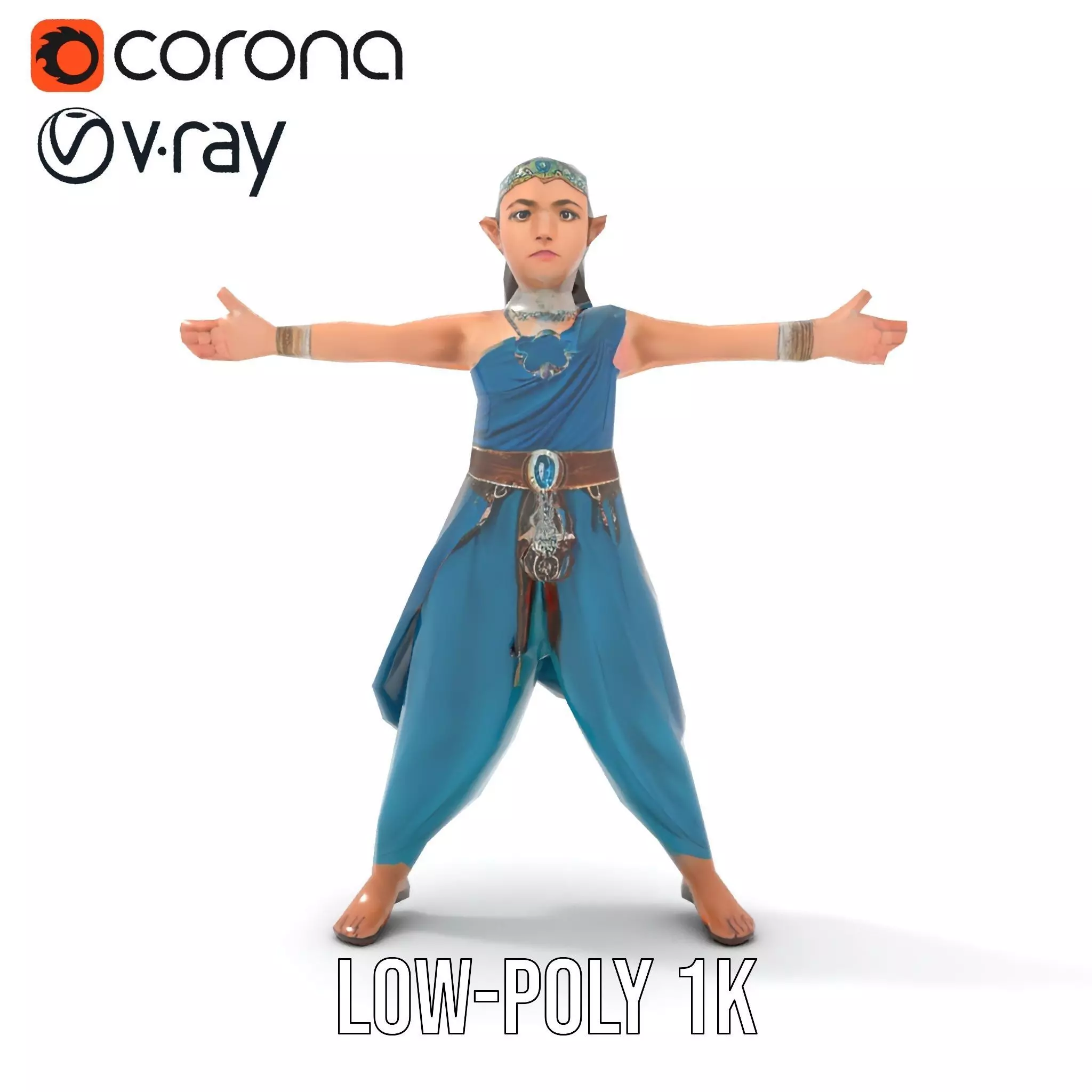 Elegant Elven Warrior model pack Low-poly 3D model_13