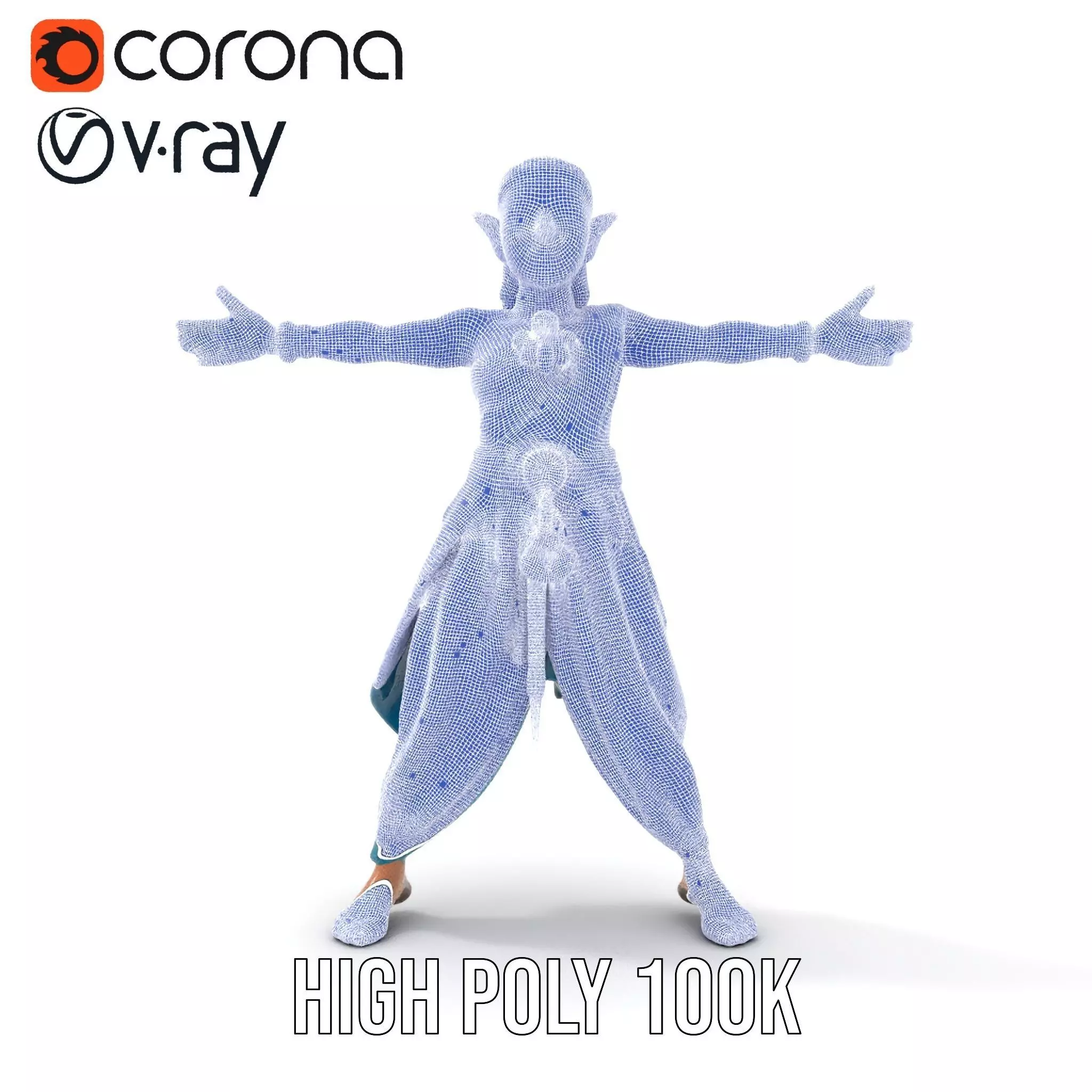 Elegant Elven Warrior model pack Low-poly 3D model_35