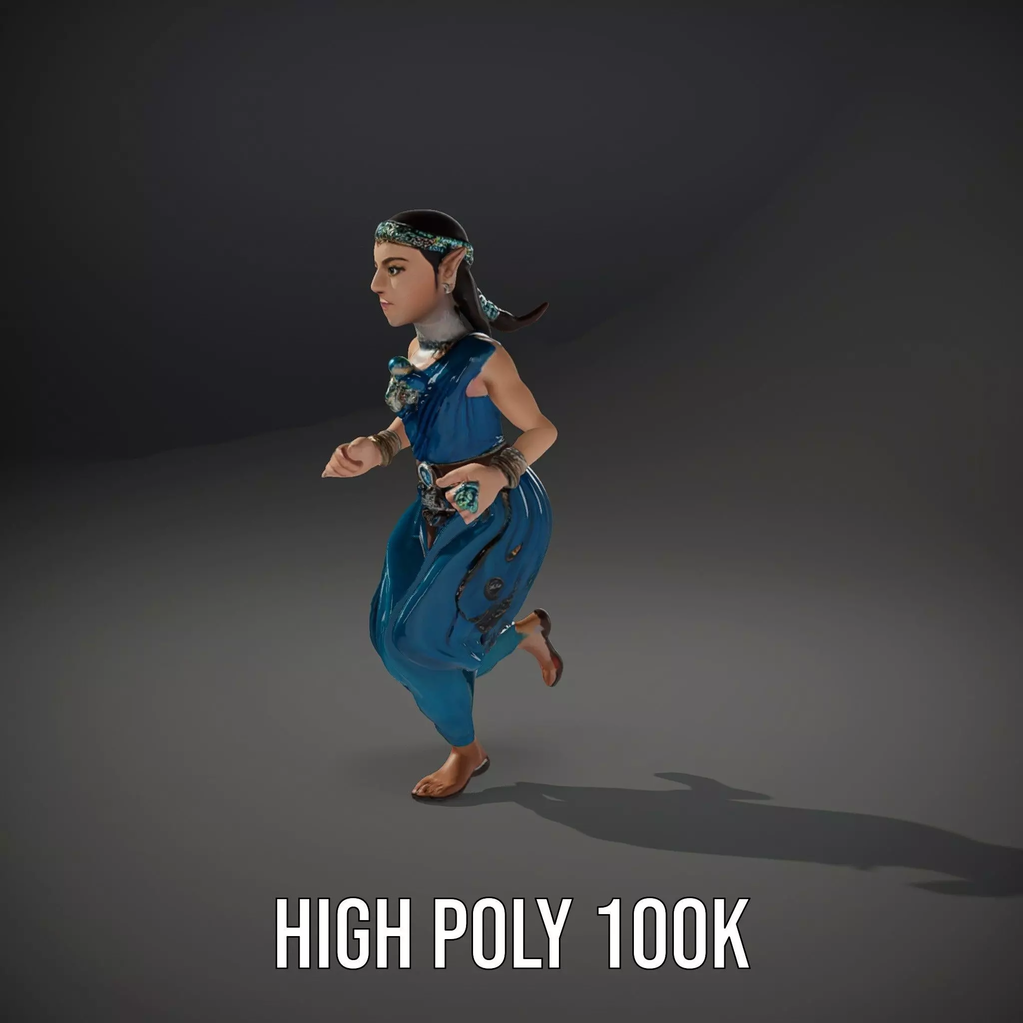 Elegant Elven Warrior model pack Low-poly 3D model_11