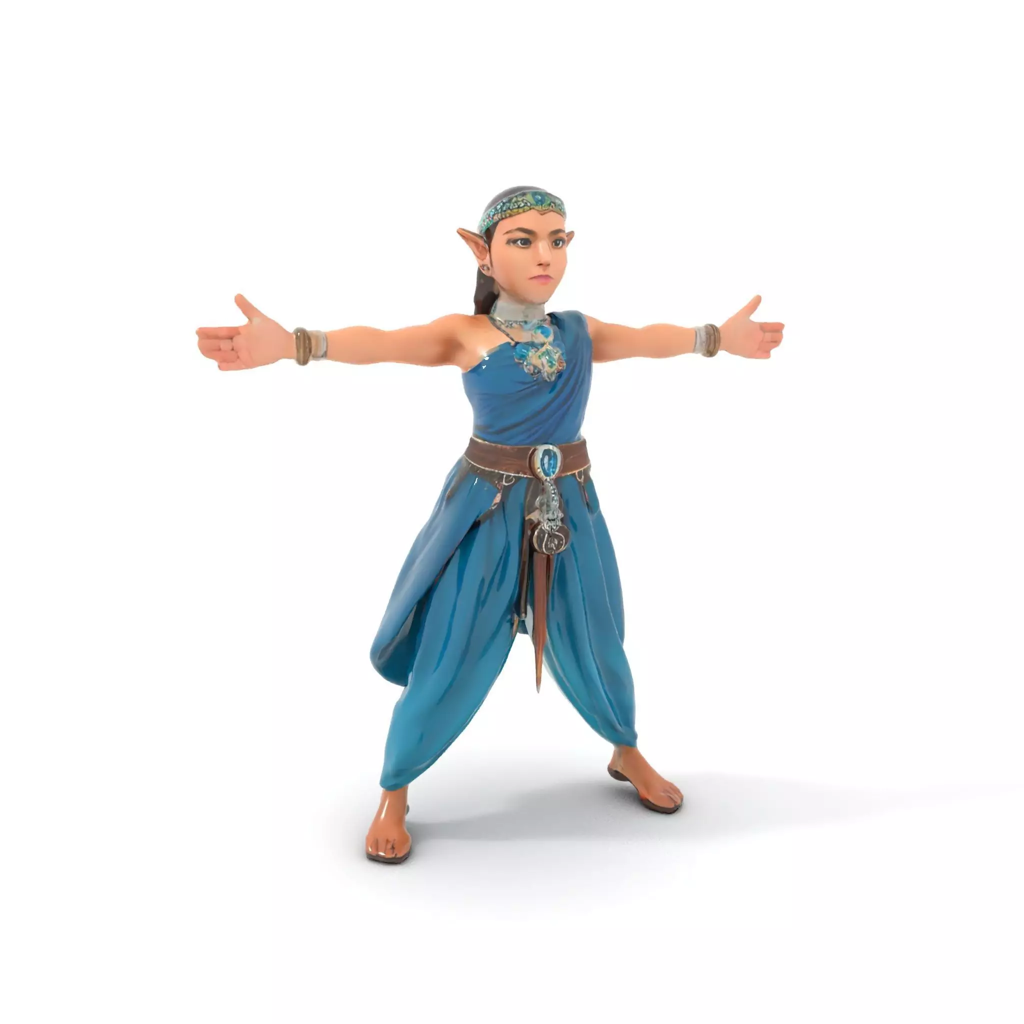 Elegant Elven Warrior model pack Low-poly 3D model_0
