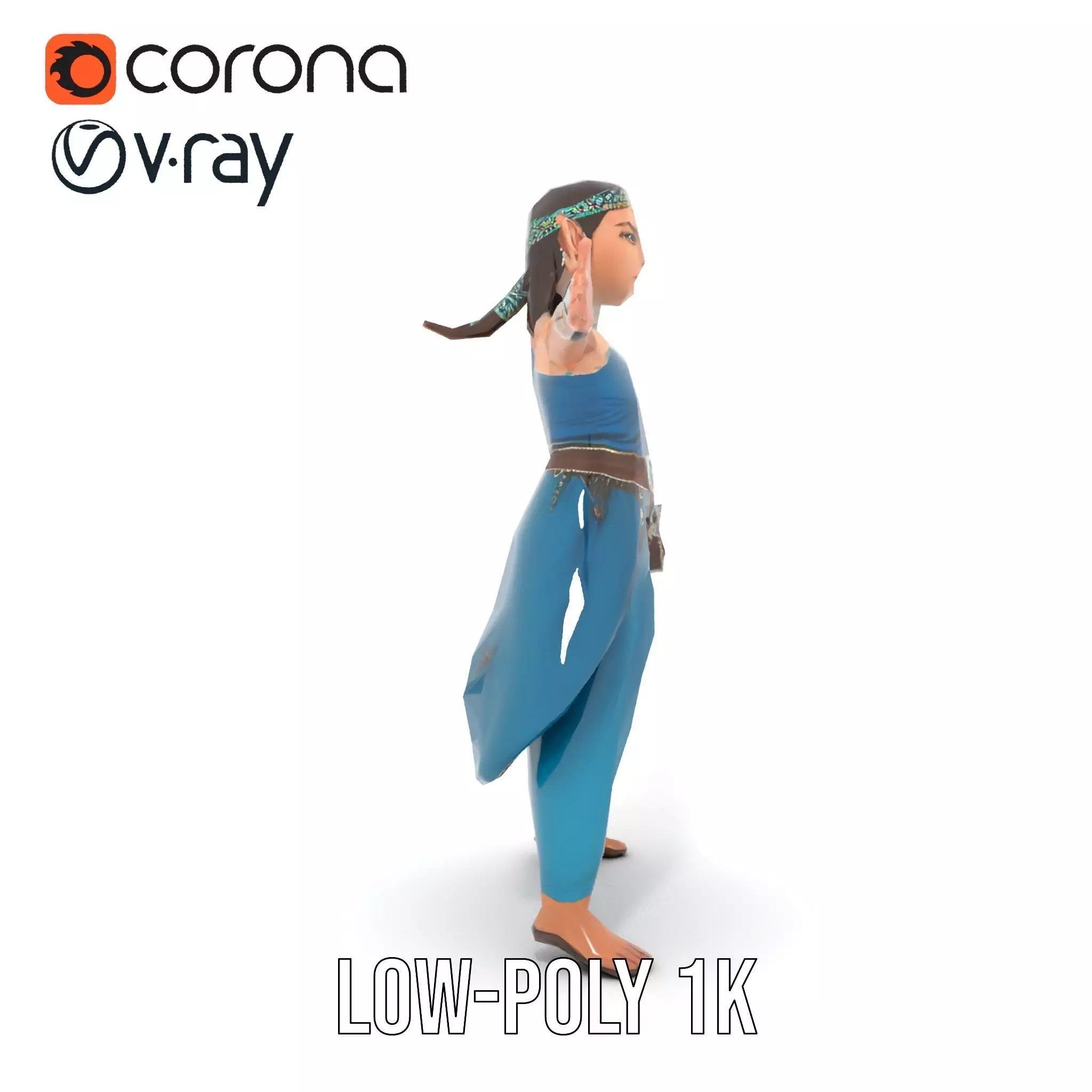 Elegant Elven Warrior model pack Low-poly 3D model_26