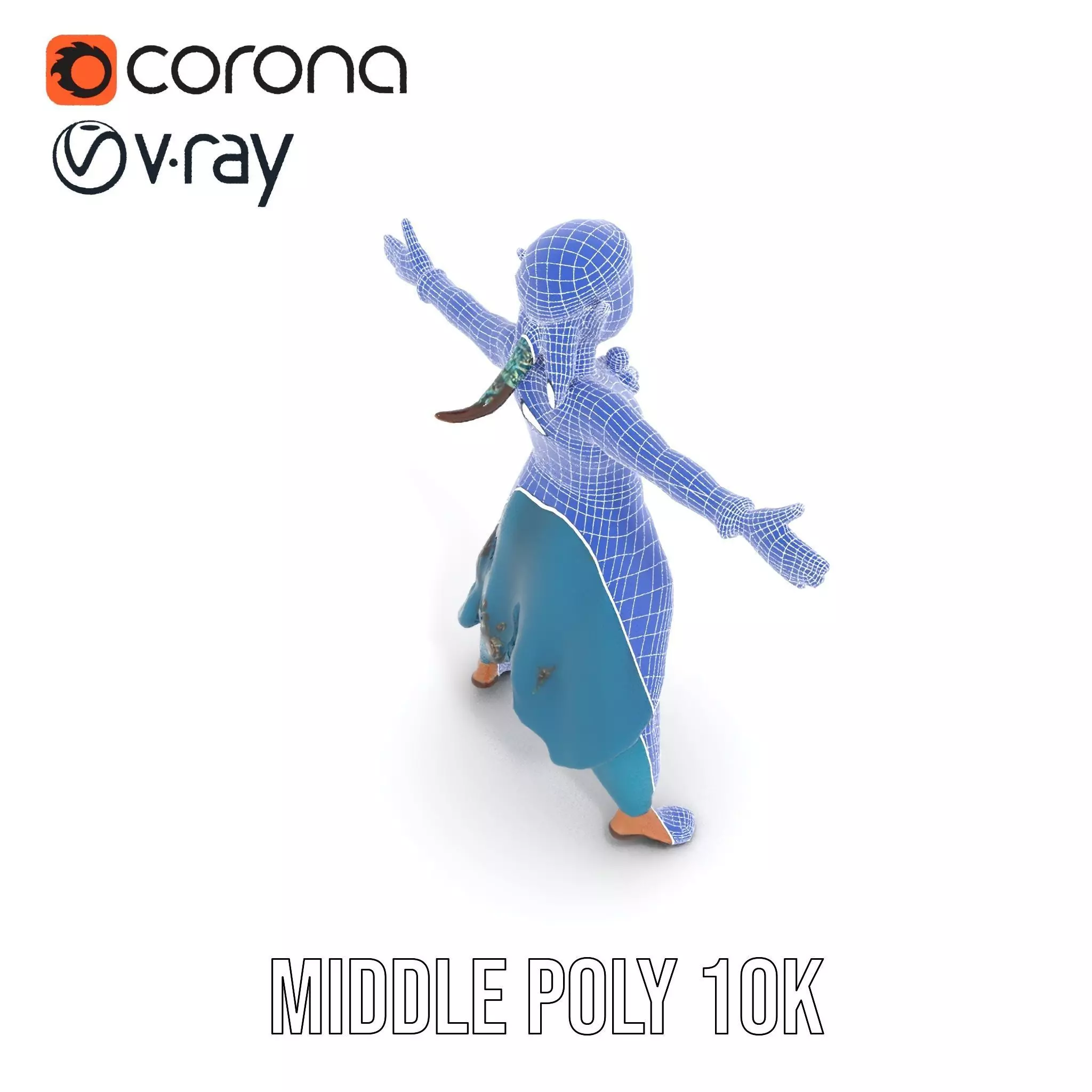 Elegant Elven Warrior model pack Low-poly 3D model_31