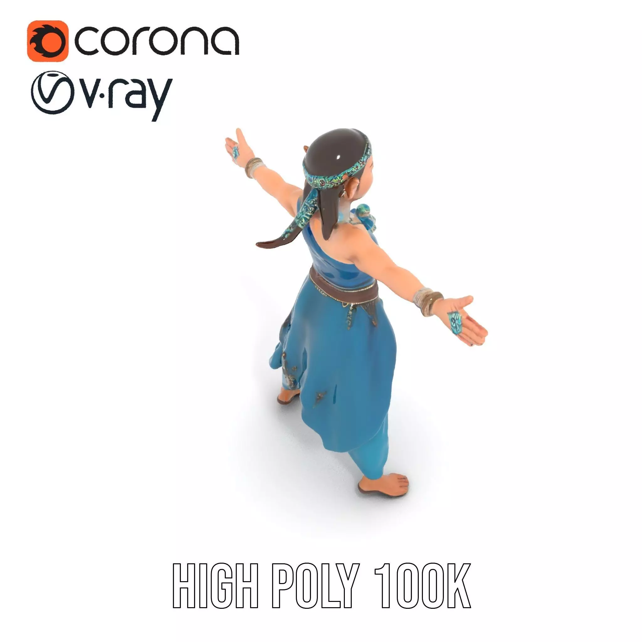 Elegant Elven Warrior model pack Low-poly 3D model_22