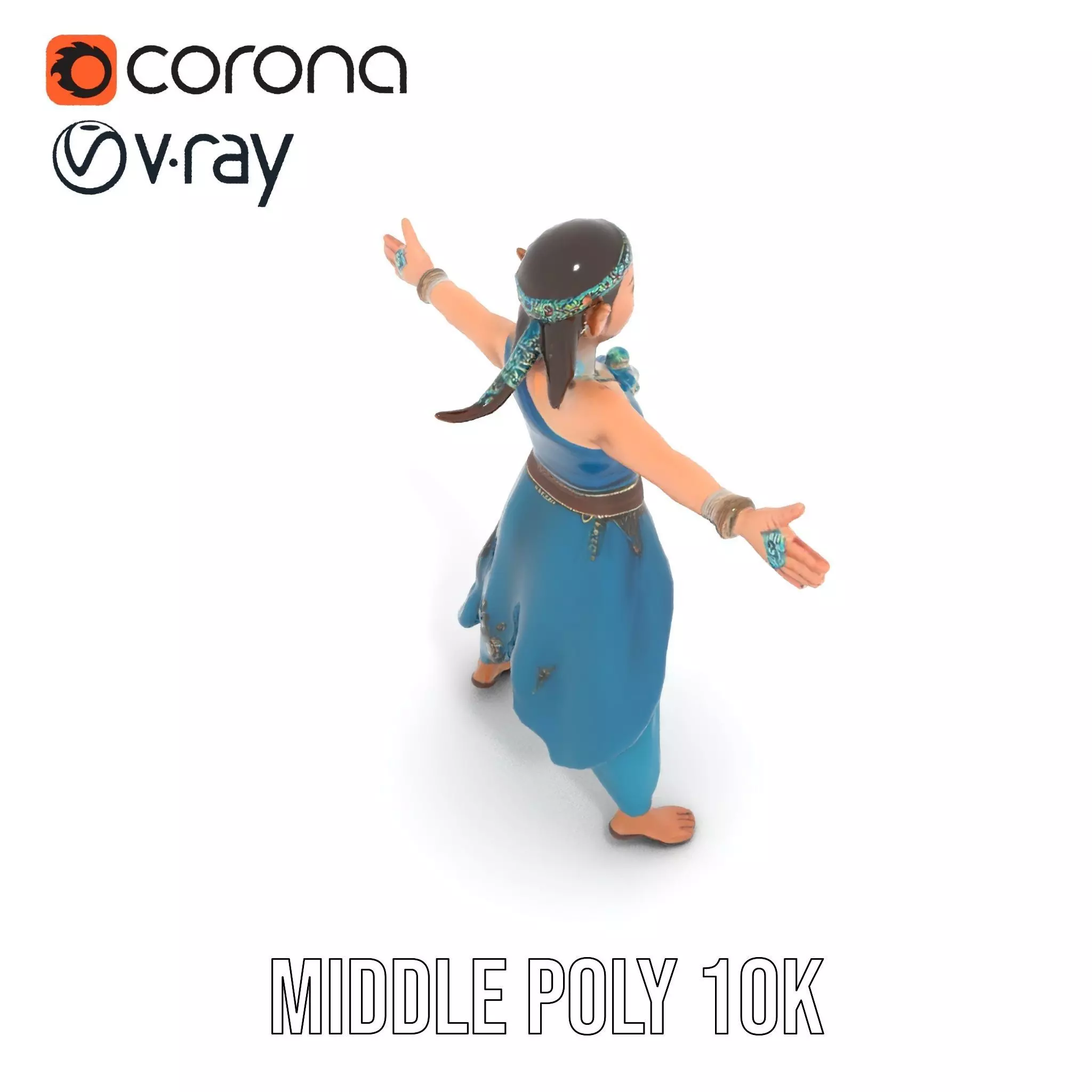 Elegant Elven Warrior model pack Low-poly 3D model_20