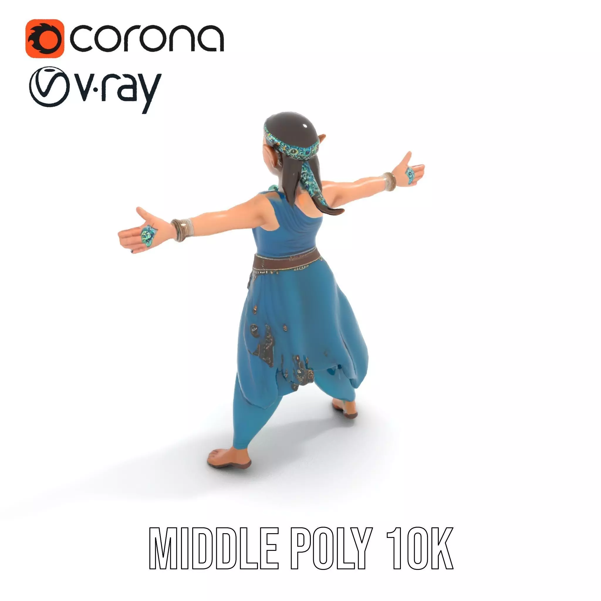 Elegant Elven Warrior model pack Low-poly 3D model_7