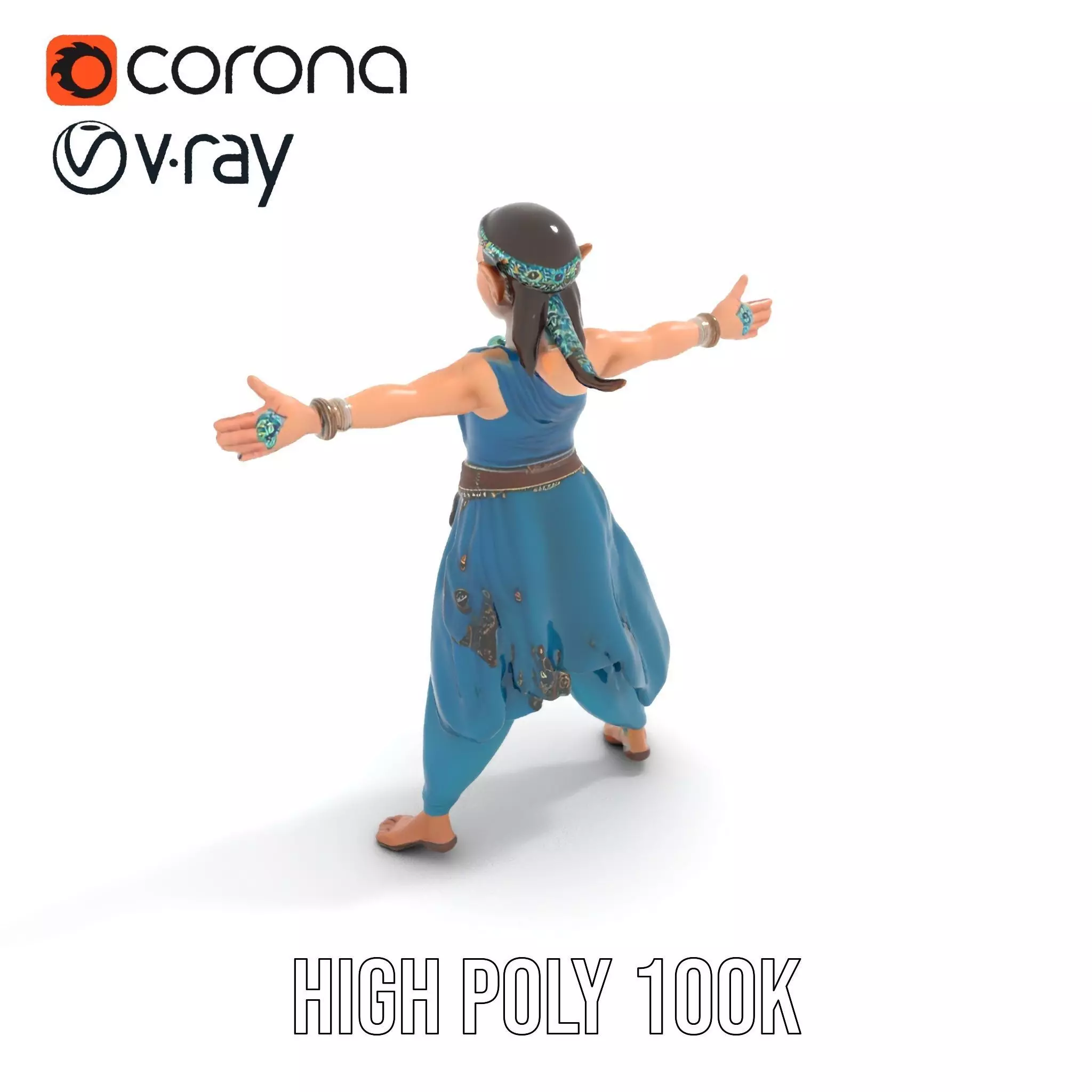 Elegant Elven Warrior model pack Low-poly 3D model_16