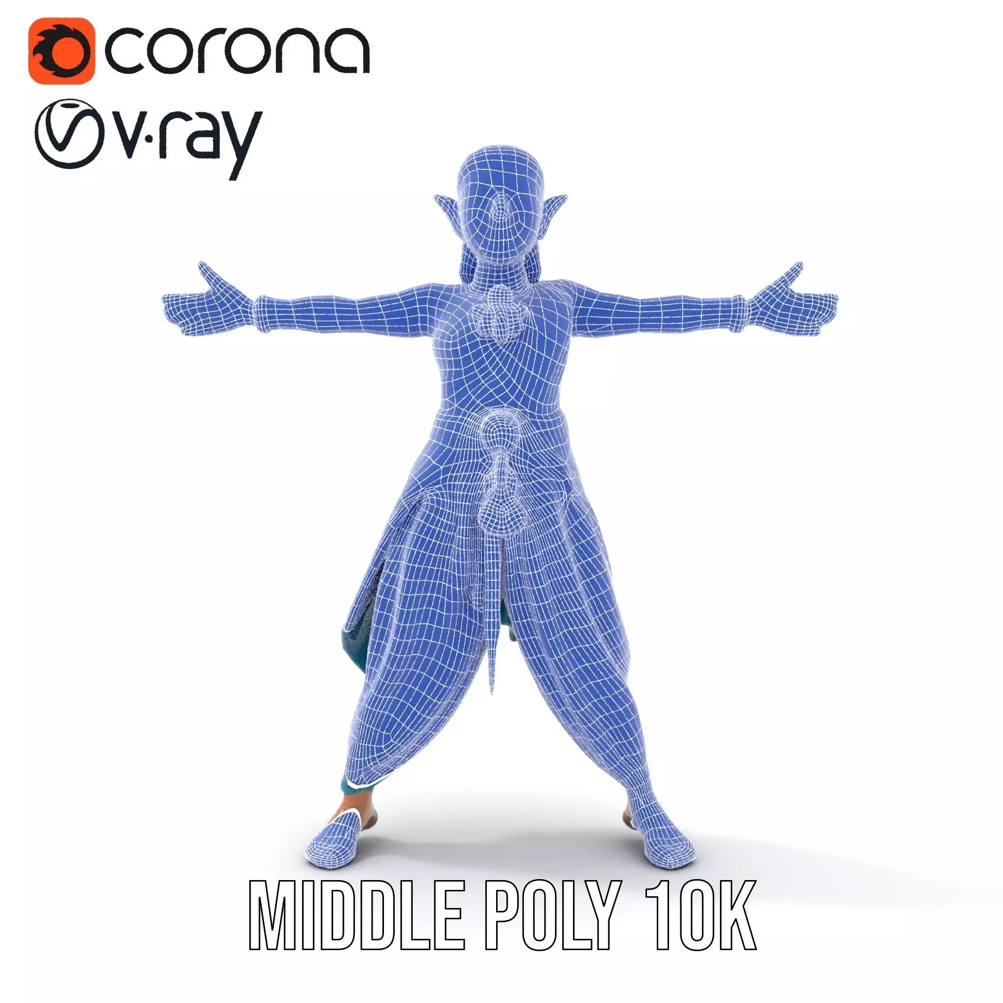 Elegant Elven Warrior model pack Low-poly 3D model_28