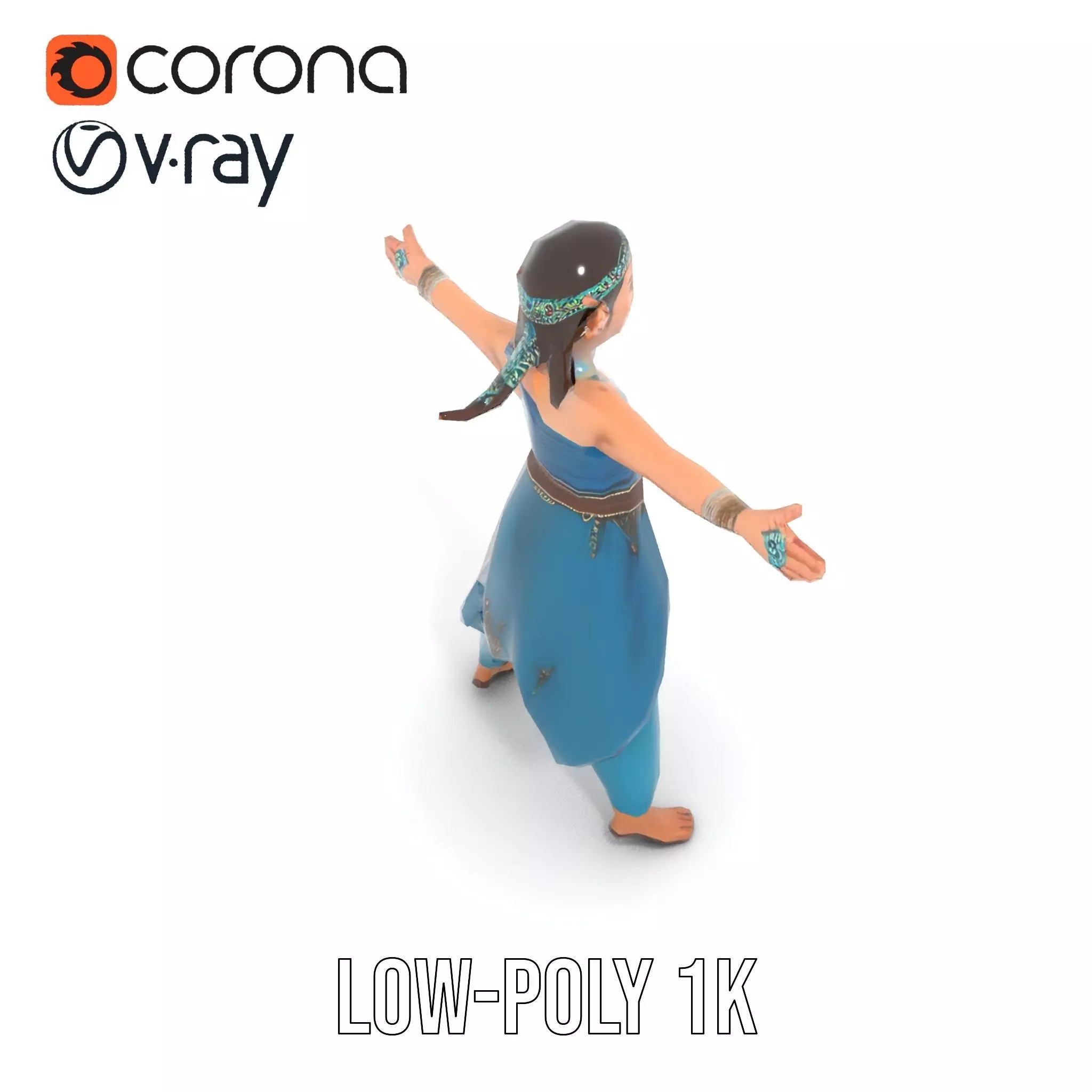 Elegant Elven Warrior model pack Low-poly 3D model_10