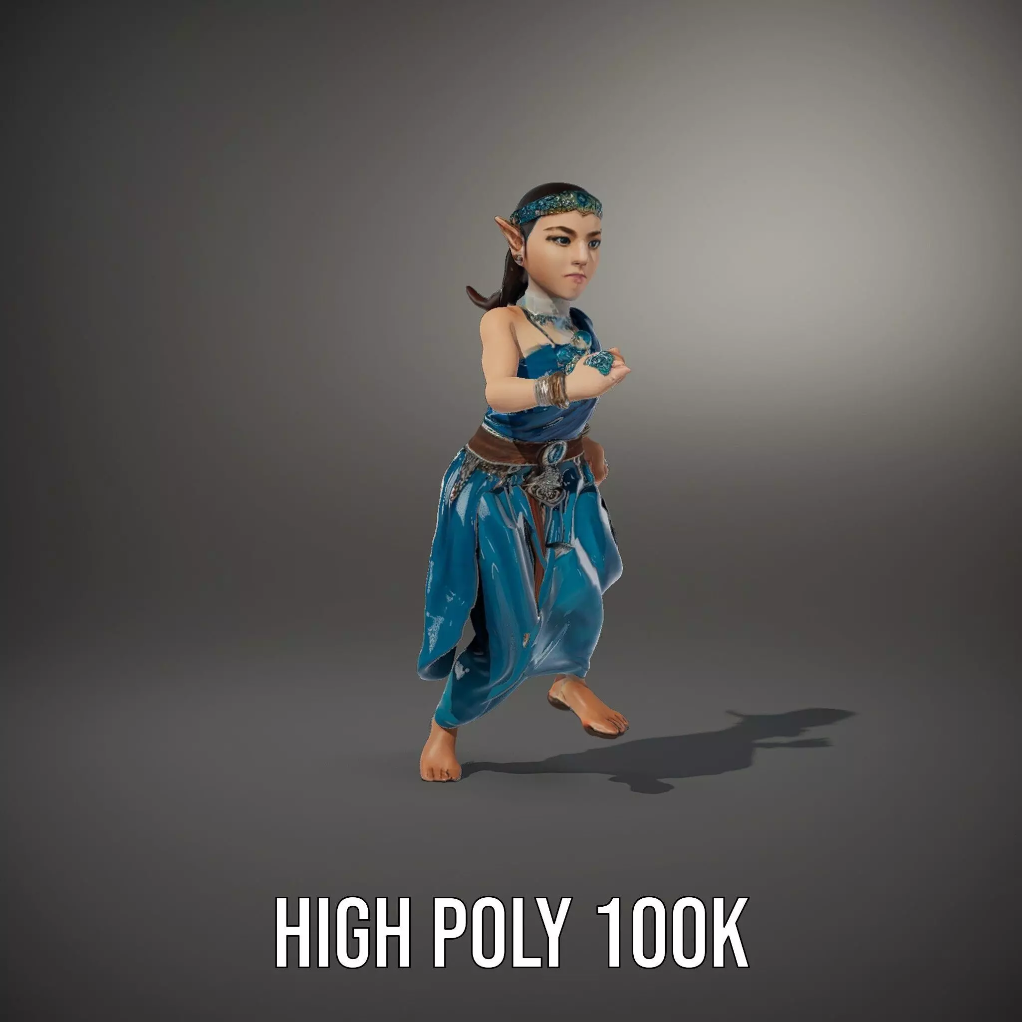 Elegant Elven Warrior model pack Low-poly 3D model_9