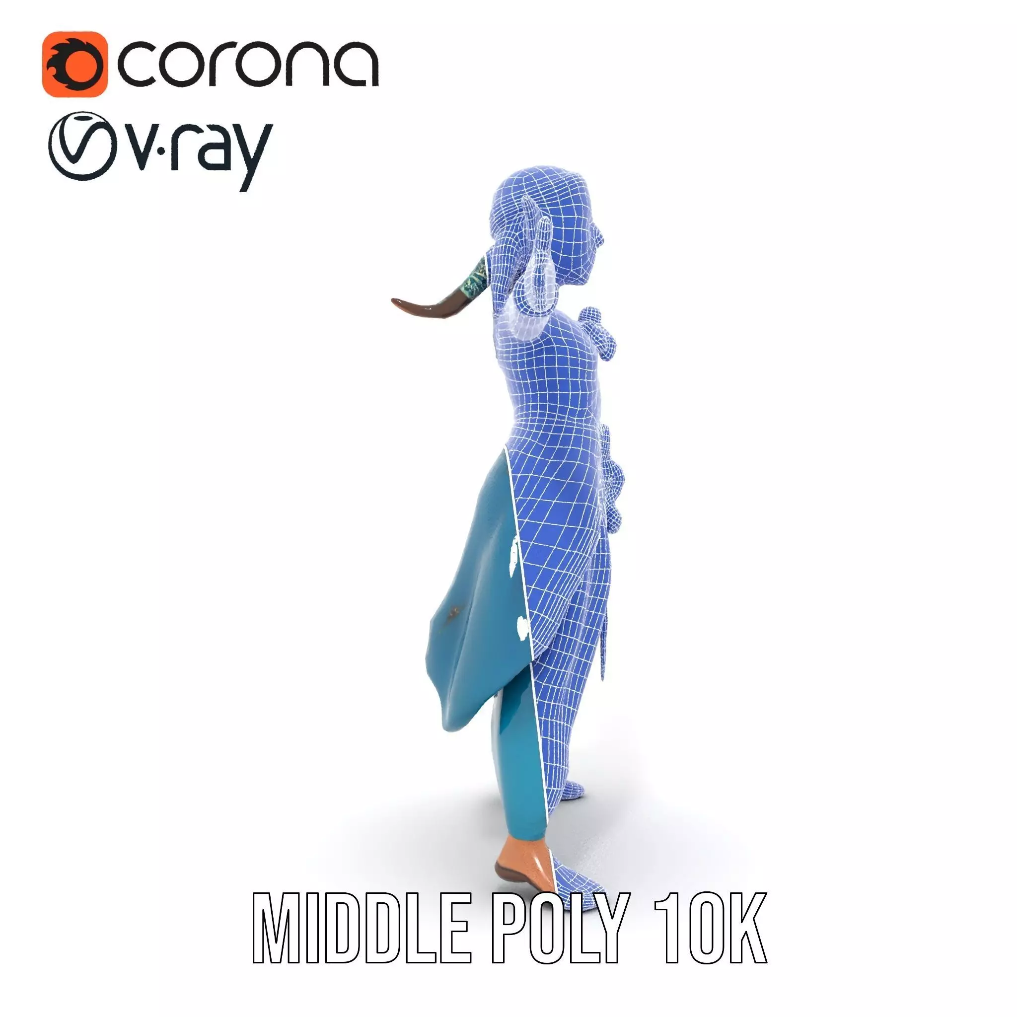 Elegant Elven Warrior model pack Low-poly 3D model_25