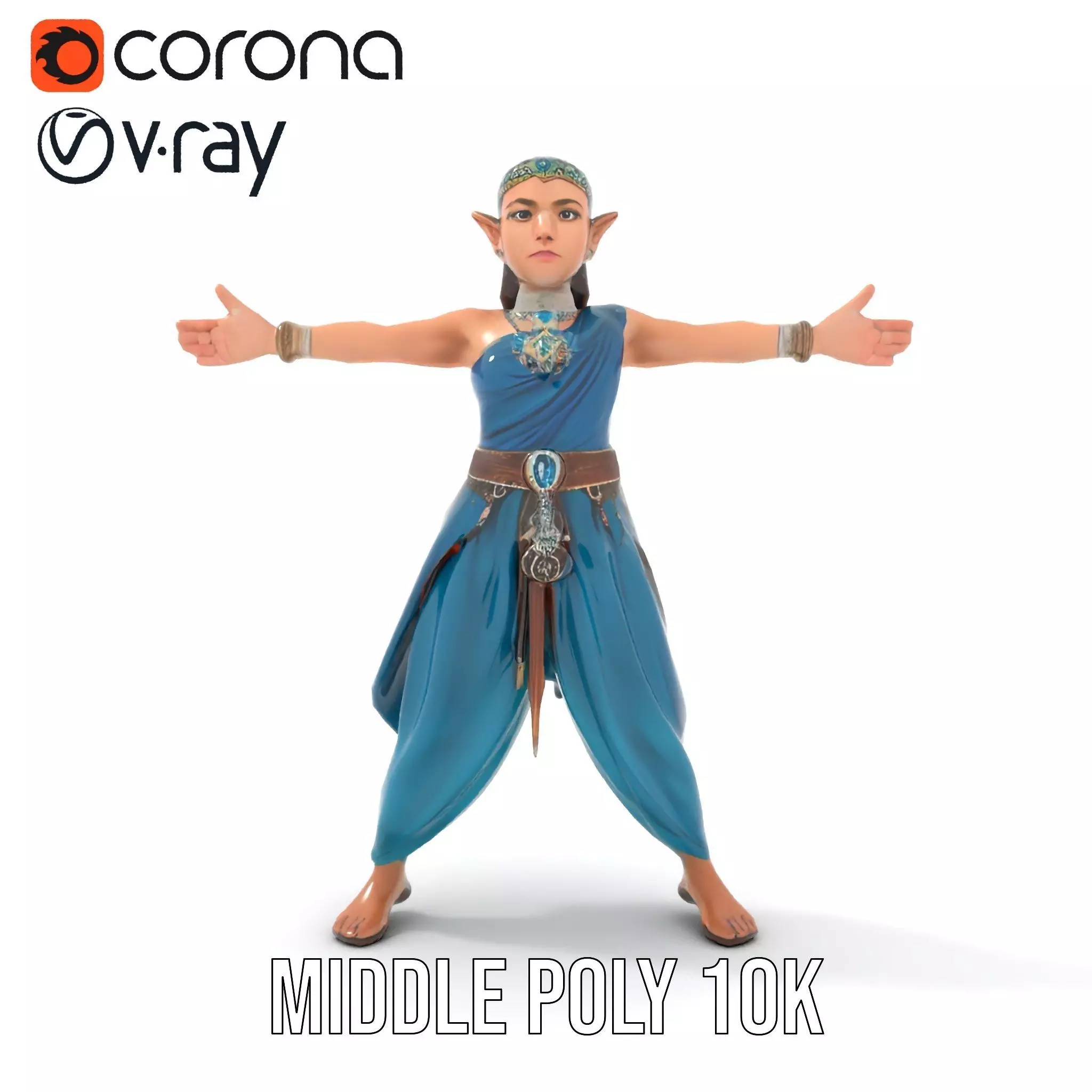 Elegant Elven Warrior model pack Low-poly 3D model_17