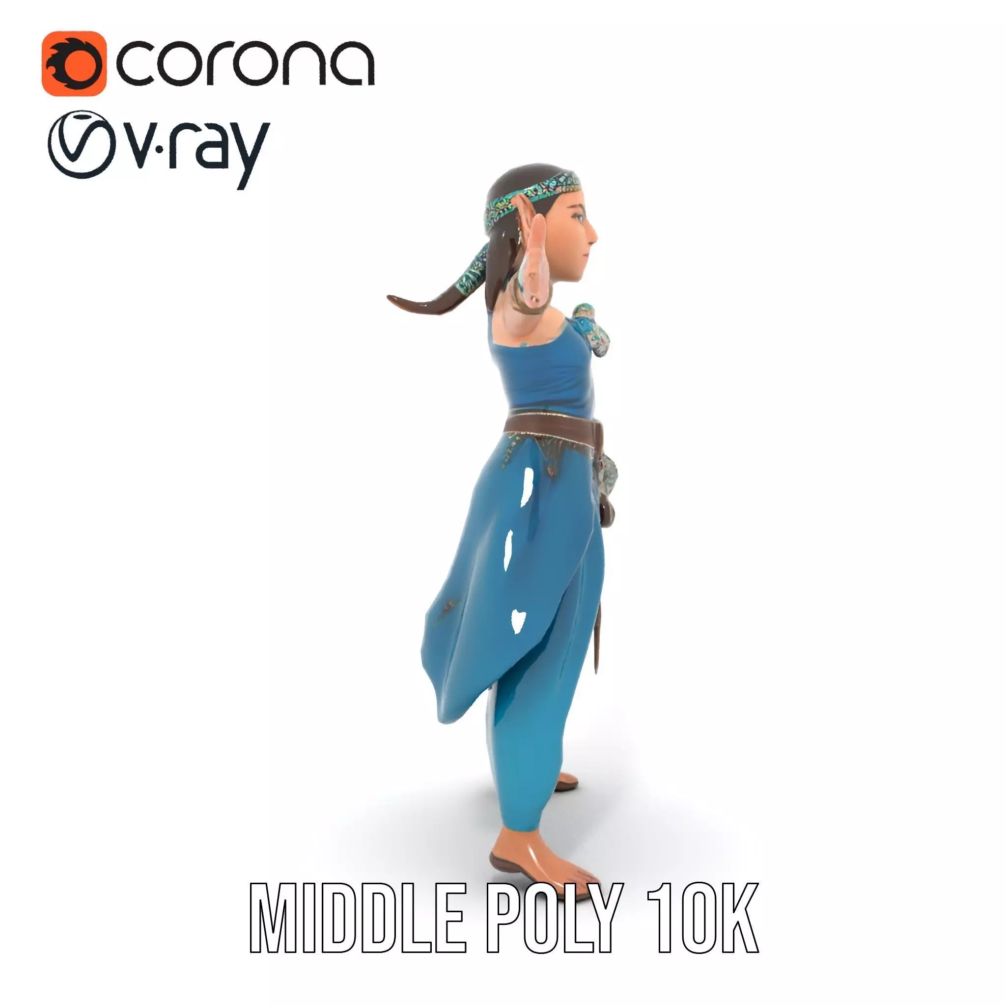 Elegant Elven Warrior model pack Low-poly 3D model_12
