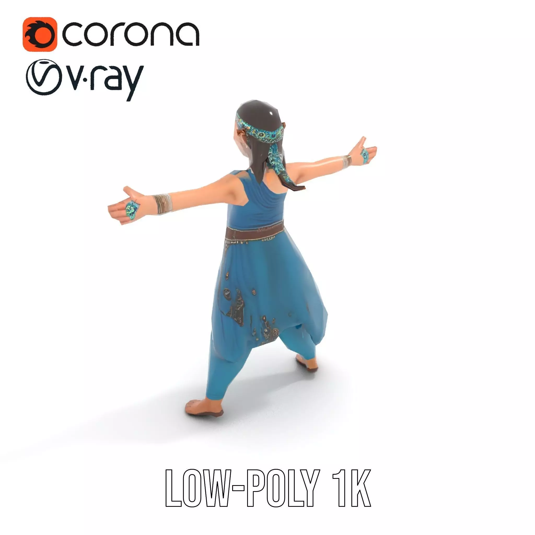 Elegant Elven Warrior model pack Low-poly 3D model_8