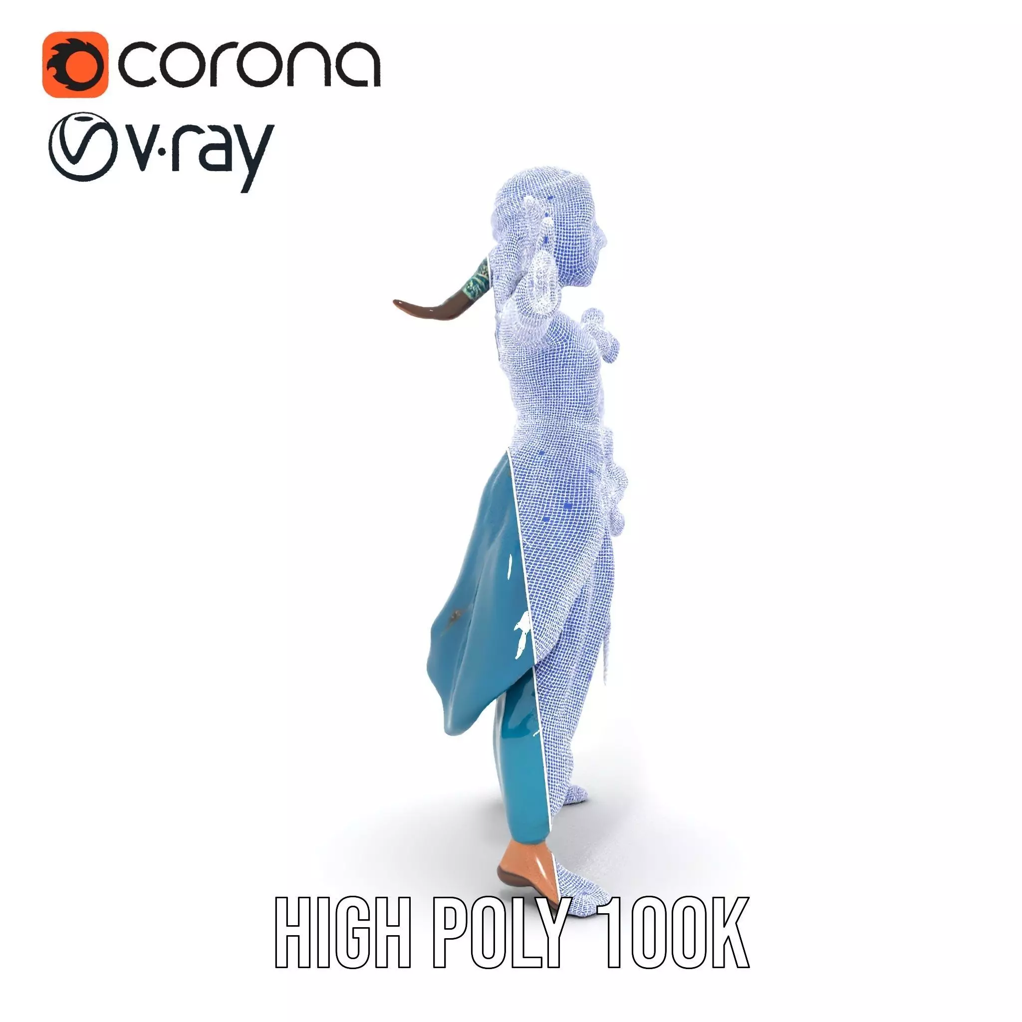 Elegant Elven Warrior model pack Low-poly 3D model_34