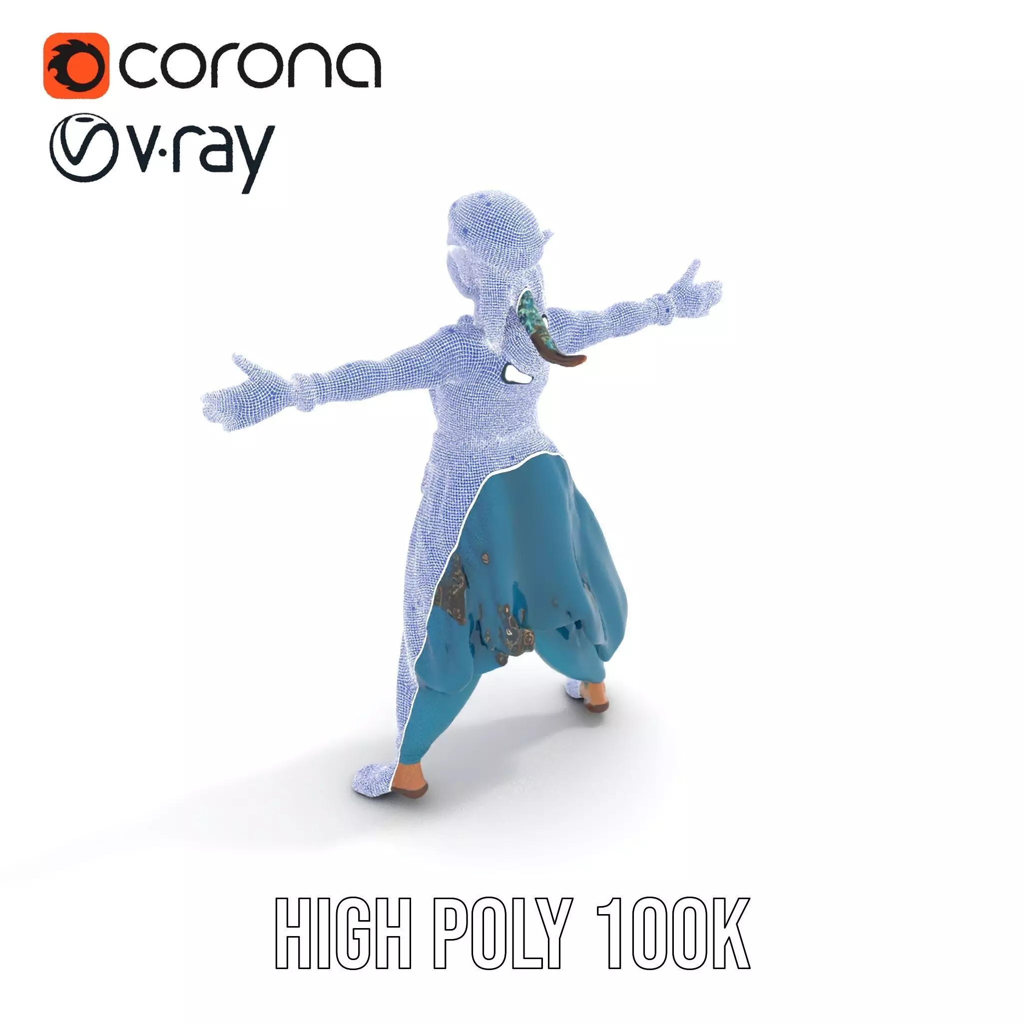 Elegant Elven Warrior model pack Low-poly 3D model_27