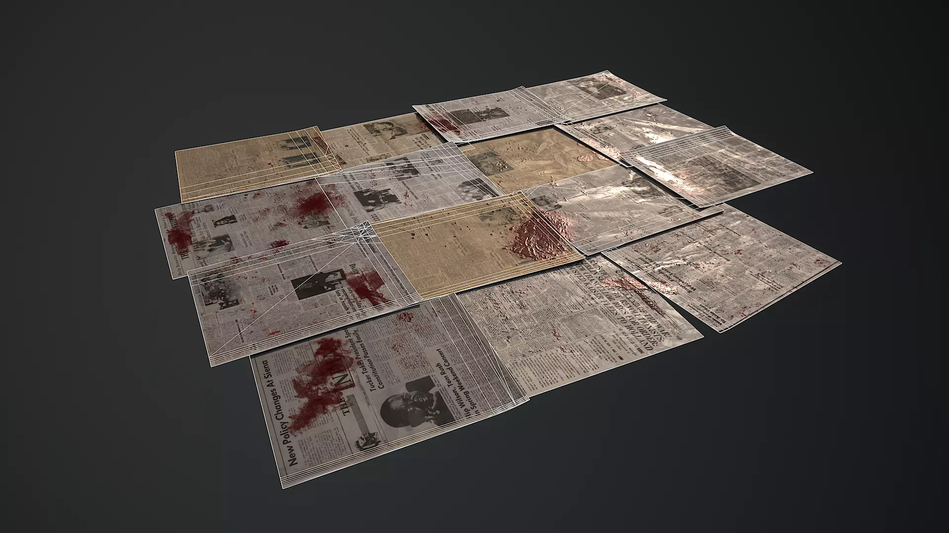 Low-Poly Horror Living Room Pack Low-poly 3D model_35