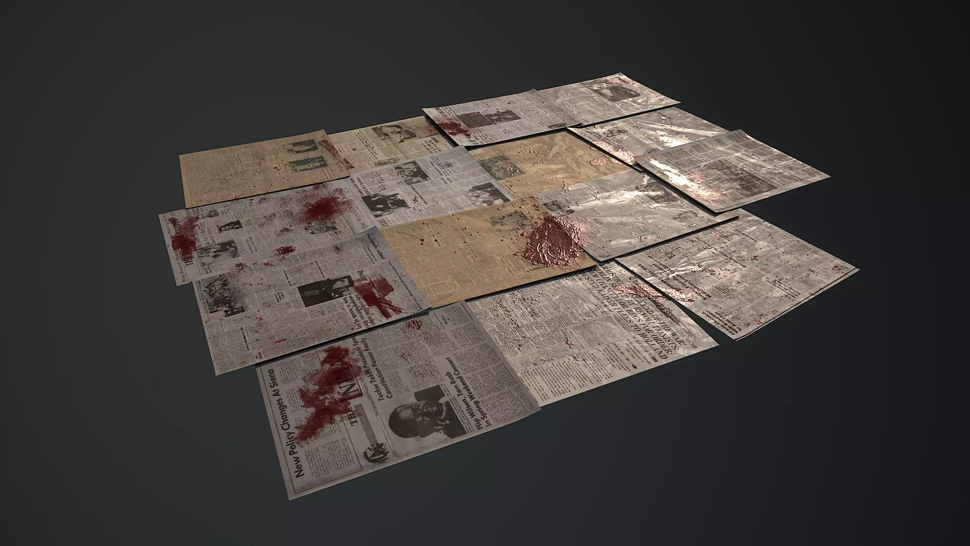 Low-Poly Horror Living Room Pack Low-poly 3D model_34