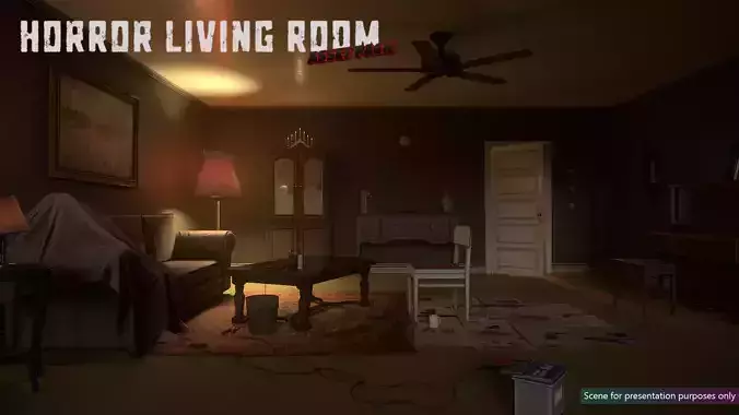 Low-Poly Horror Living Room Pack Low-poly 3D model