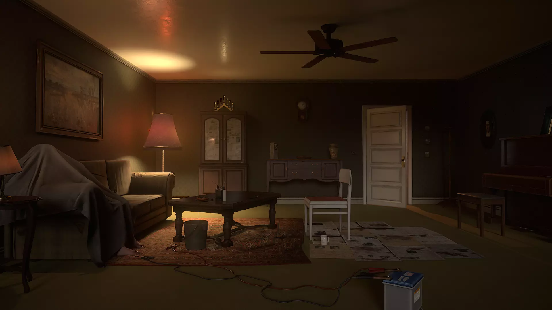 Low-Poly Horror Living Room Pack Low-poly 3D model_1