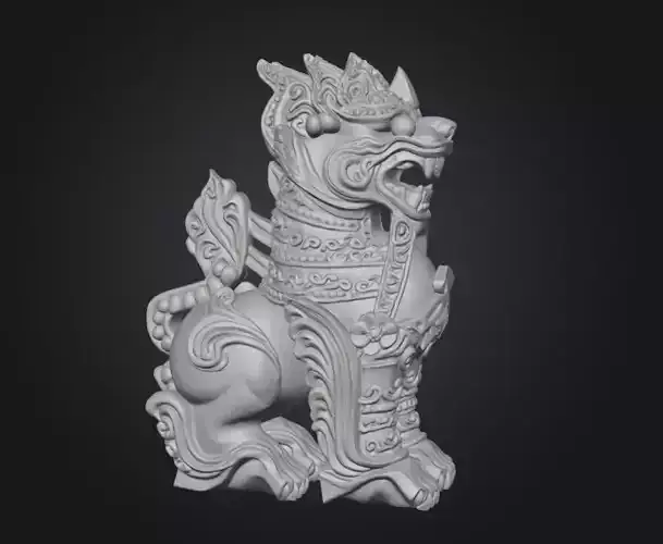 Mythical Stone Guardian Lion