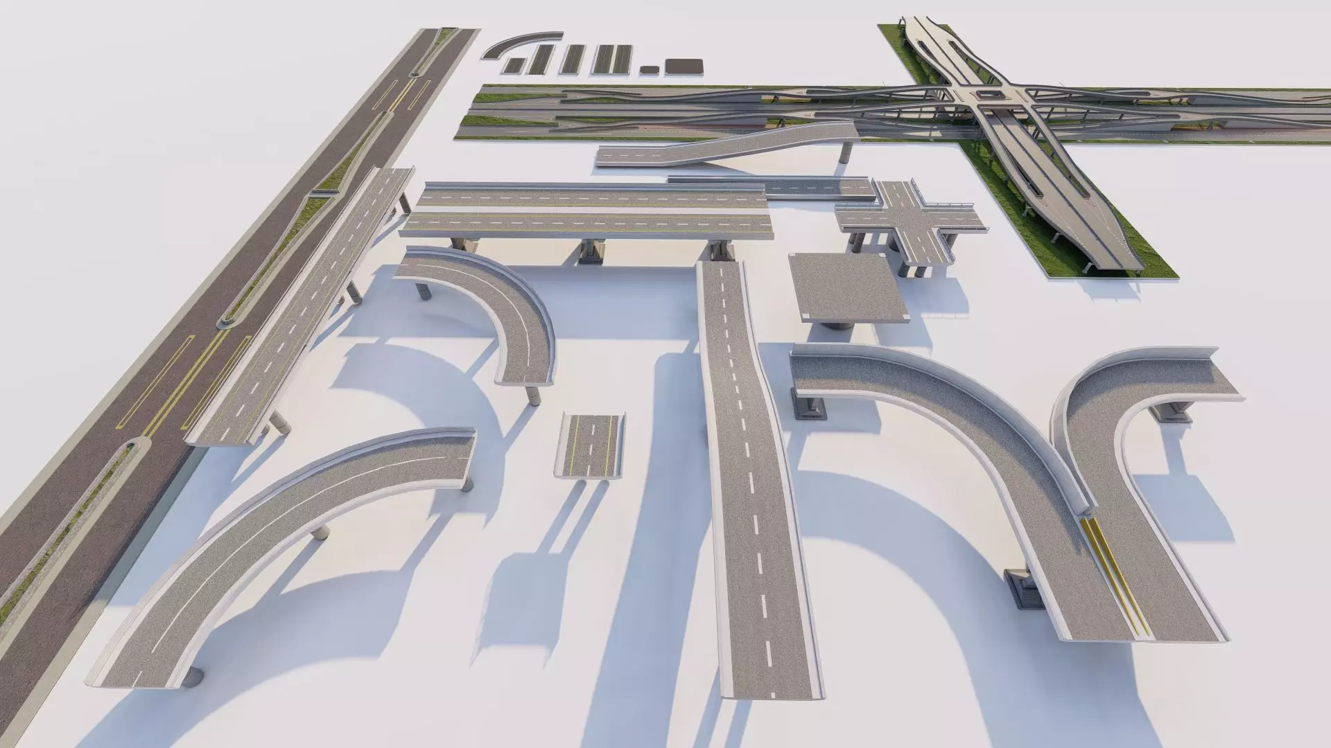Road Pack - Extended-City Roads 3D model_9