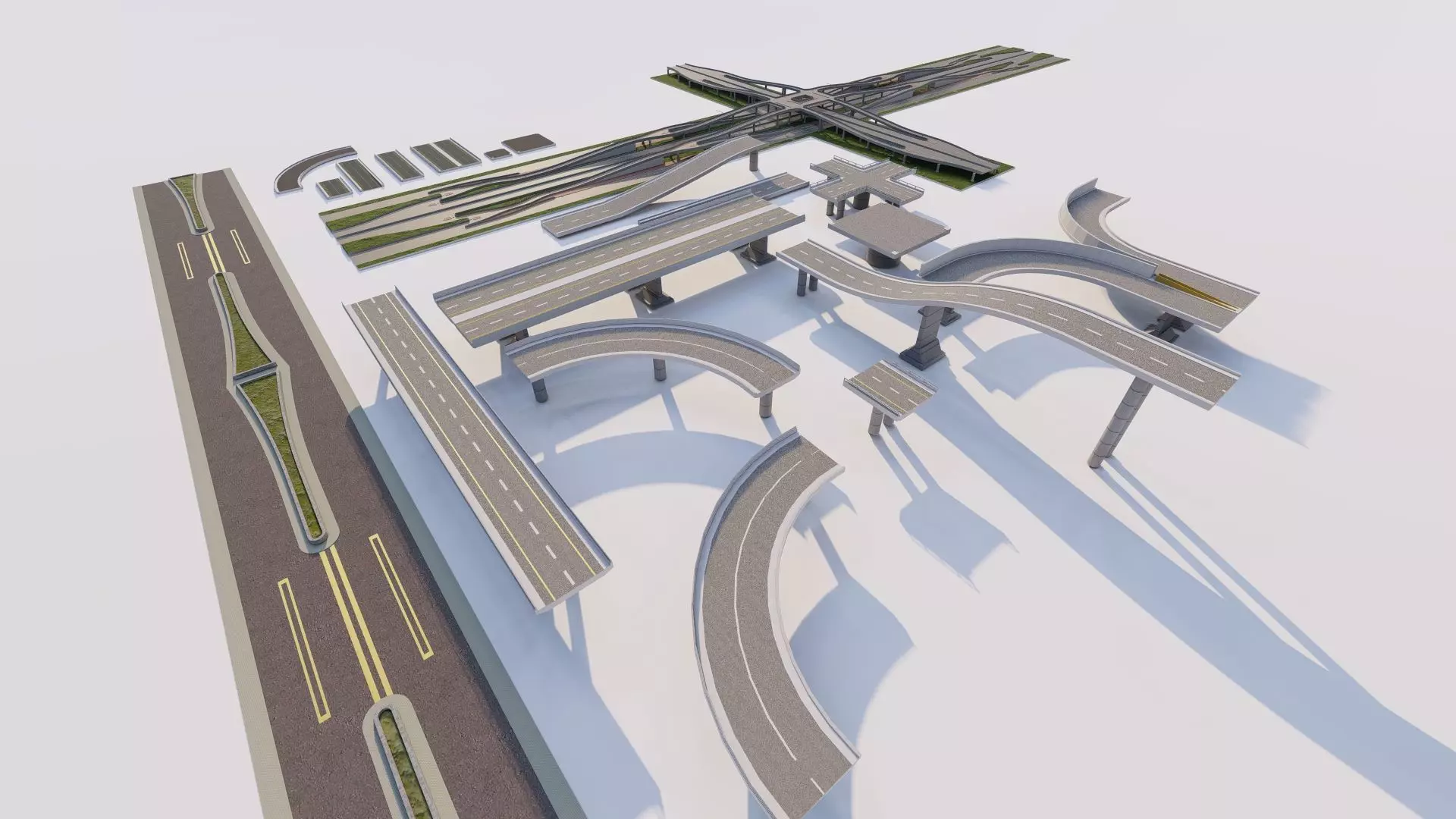 Road Pack - Extended-City Roads 3D model_8