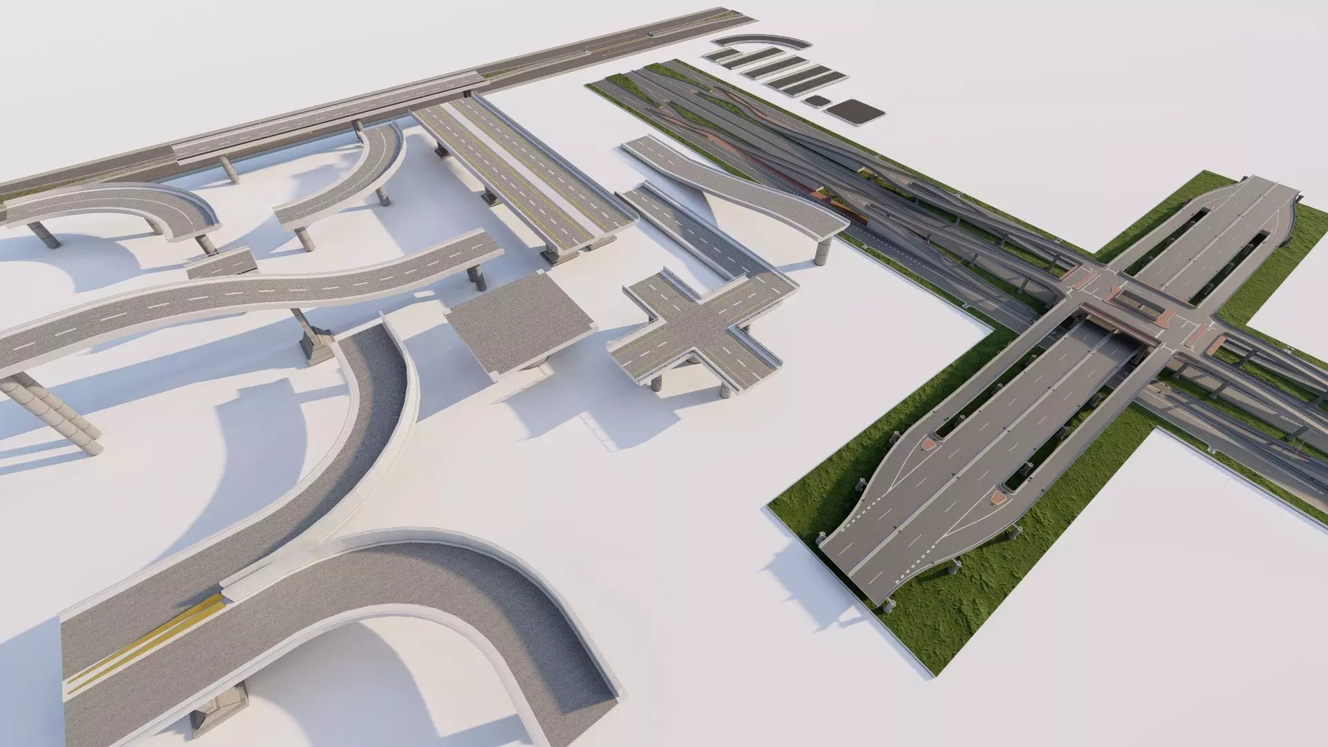 Road Pack - Extended-City Roads 3D model_1