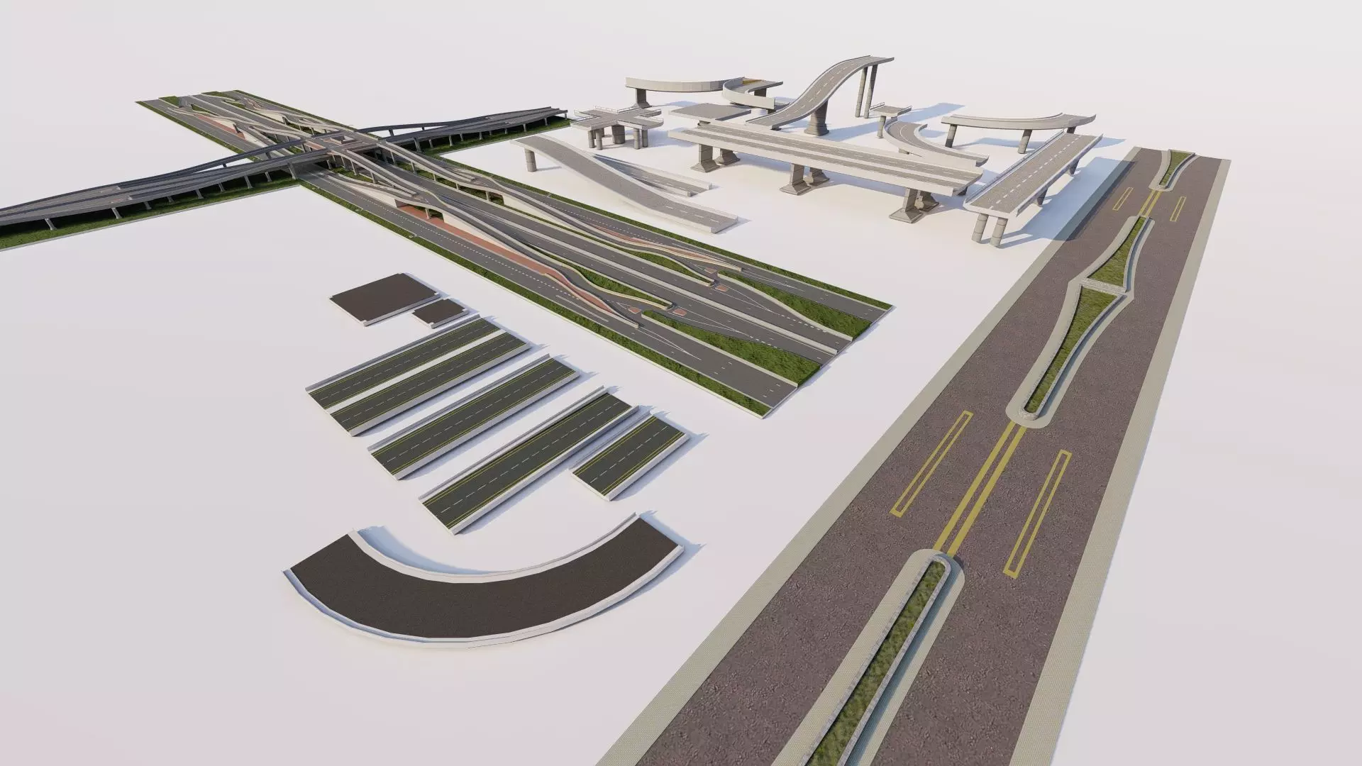 Road Pack - Extended-City Roads 3D model_6