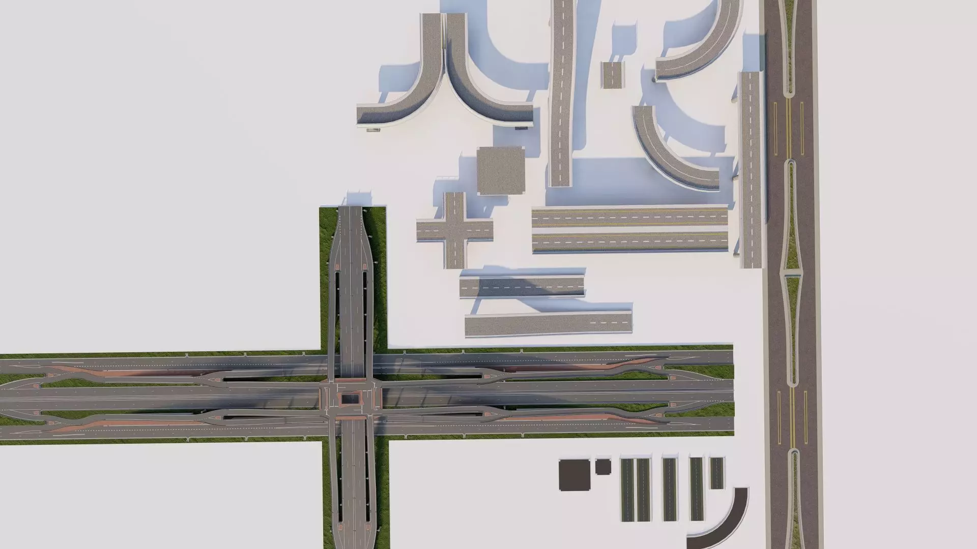 Road Pack - Extended-City Roads 3D model_2