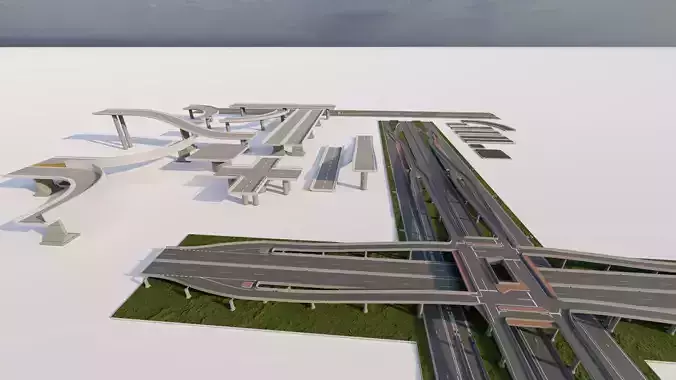 Road Pack - Extended-City Roads 3D model 5