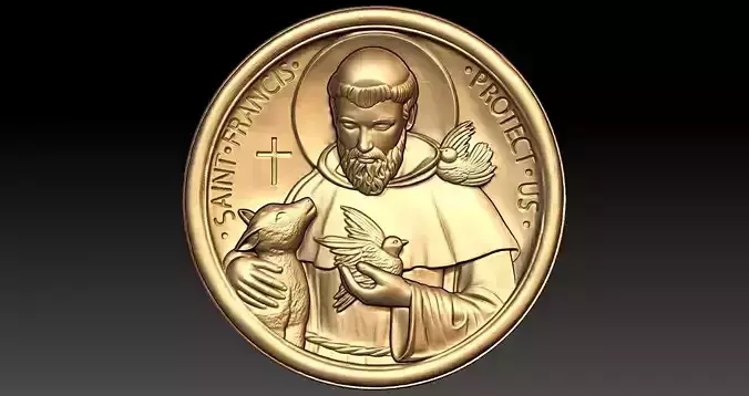 Jesus with wolf pendant