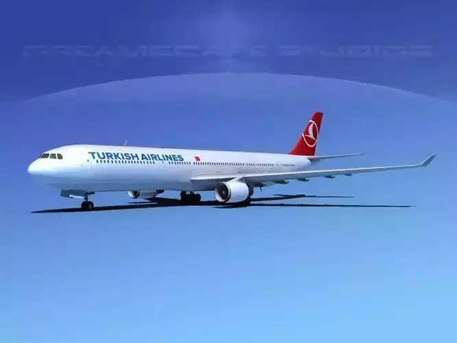 Airbus A330-300 Turkish Airlines 3D model rigged | CGTrader