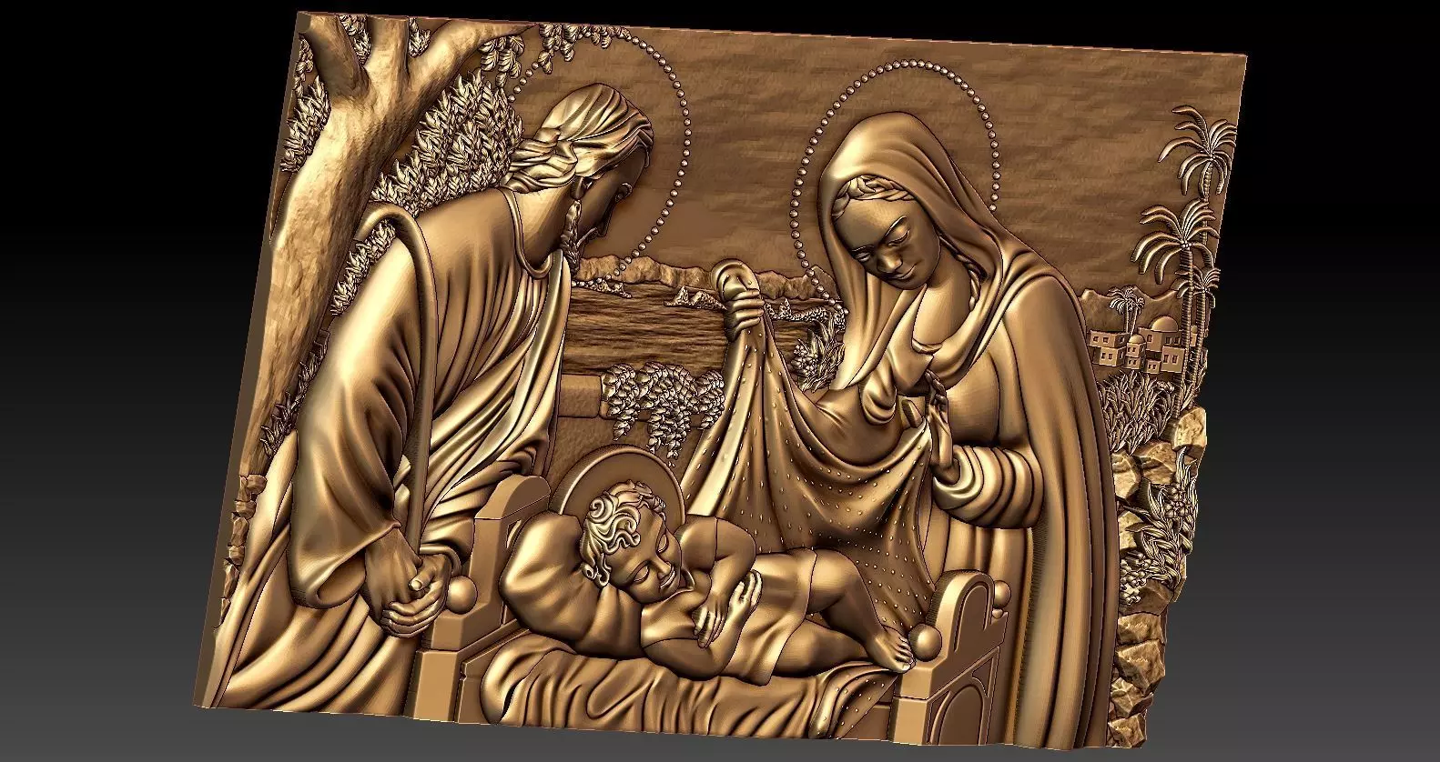 Jesus family with child 3D model_4