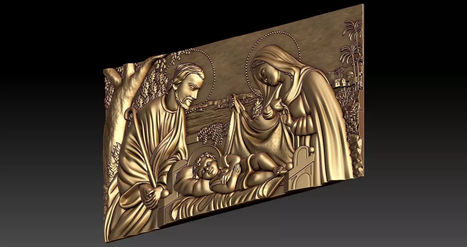 Jesus family with child 3D model_2
