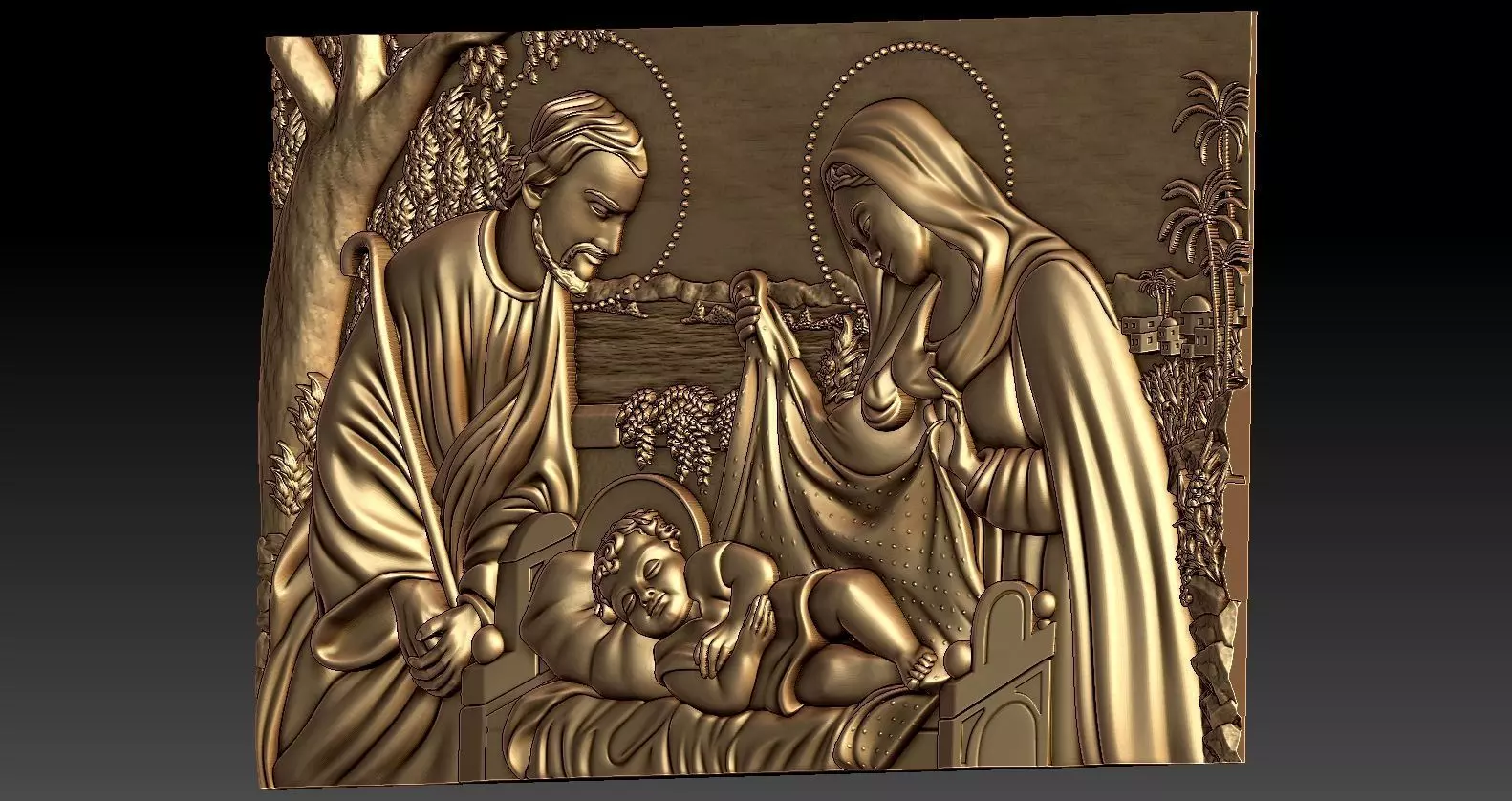 Jesus family with child 3D model_1