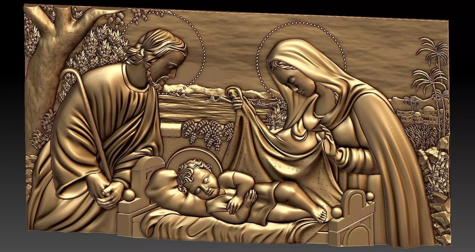 Jesus family with child 3D model_3