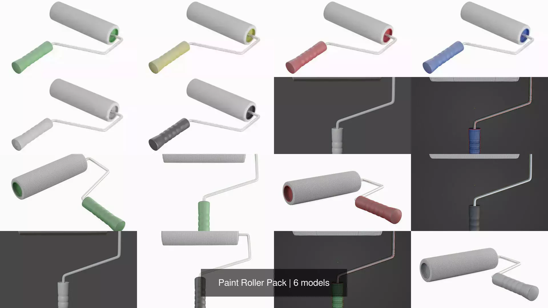 Paint Roller Pack 3D Model Collection_1