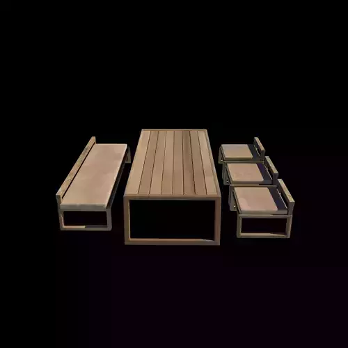 low dining set  3D model 3