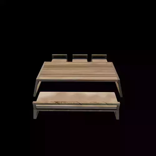 low dining set  3D model 4