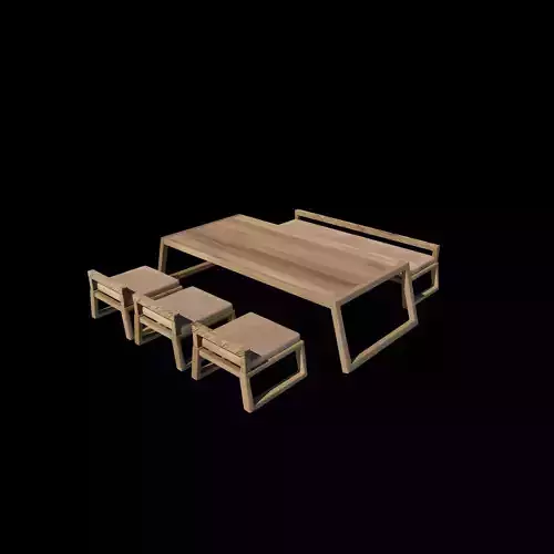 low dining set  3D model