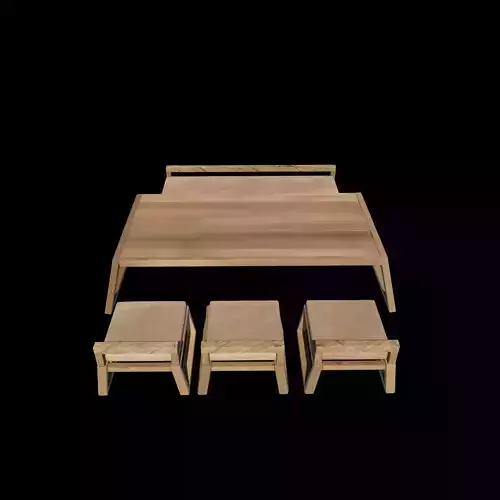 low dining set  3D model 2